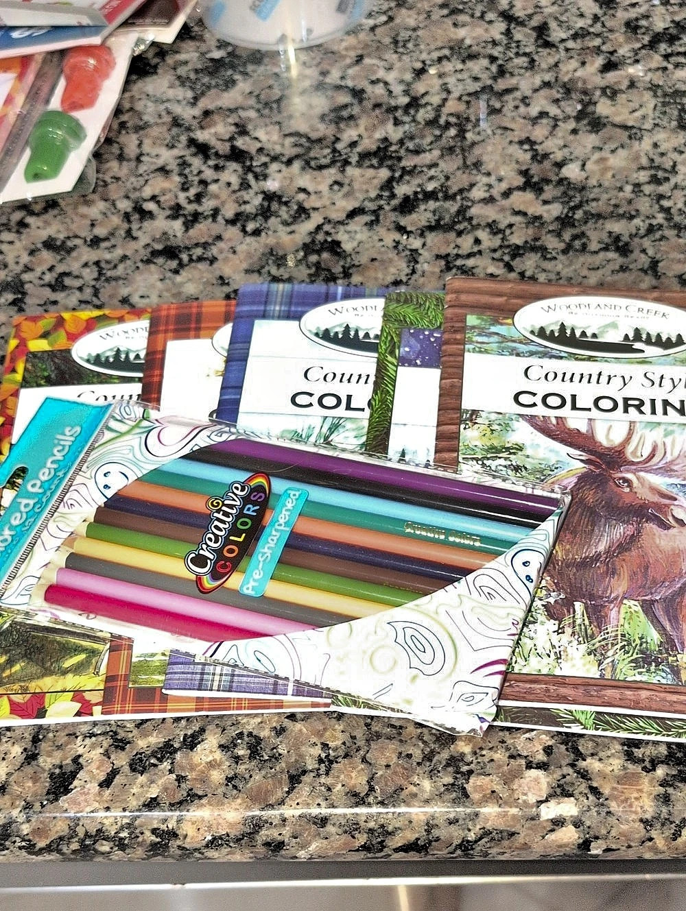 Woodland Creek Country Style Coloring Book Set And Pencils